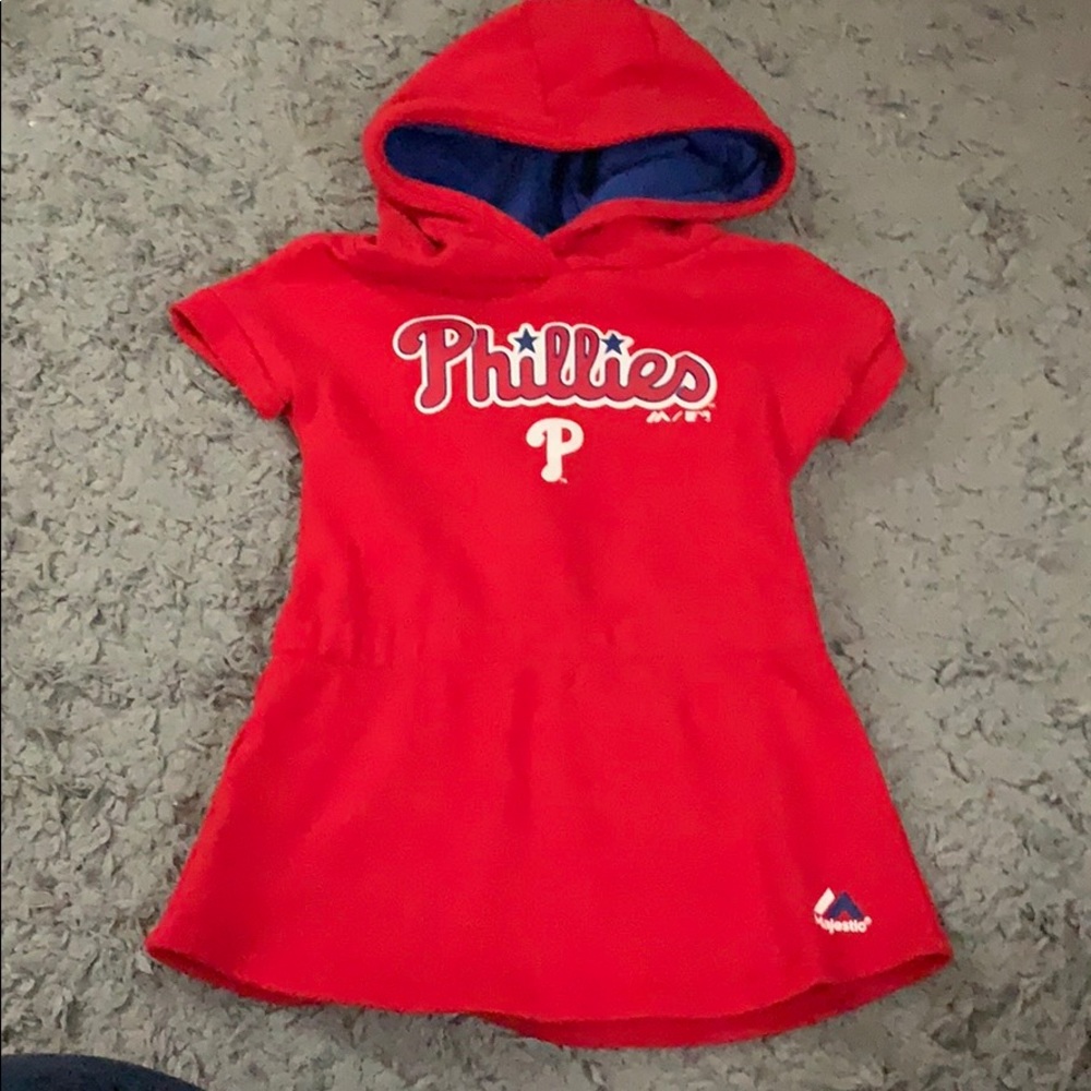 Philadelphia Phillies sweatshirt dress w/hood EUC